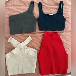Set of 4 aritzia ribbed cropped tops